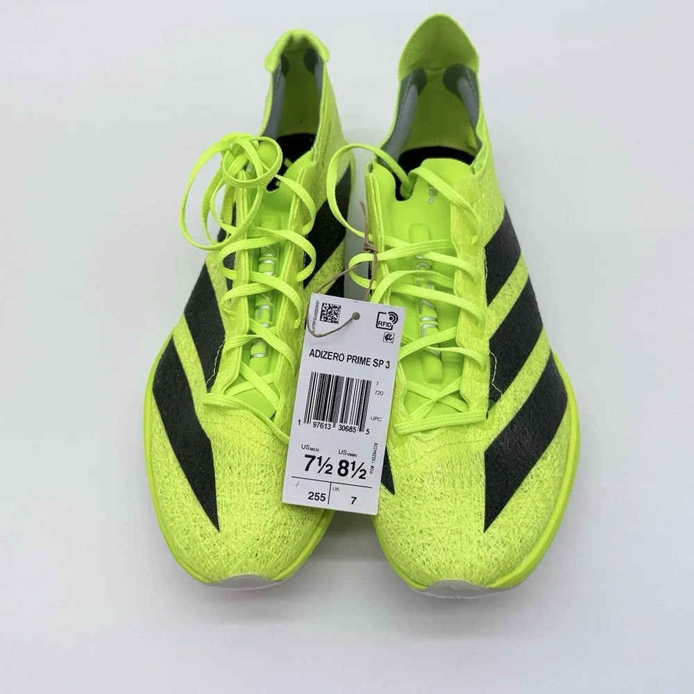 Size 7.5M,8.5W- Adidas Adizero Prime SP3 Track&Field Lightstrike Pro,Lucid Lemon